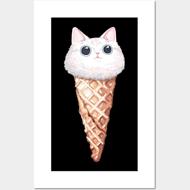 Cat Ice Cream Wall Art by SuperrSunday